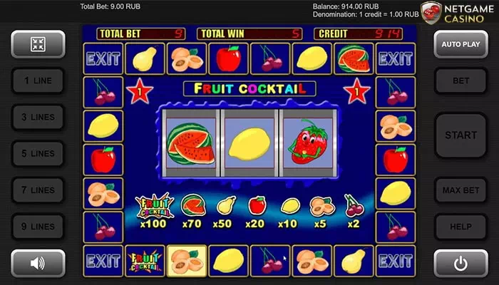 Игровой автомат Клубнички | Игровой автомат Fruit Cocktail играть онлайн